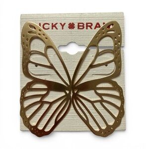 Lucky Brand Gold Butterfly Wing Pierced Earrings Rare Sample